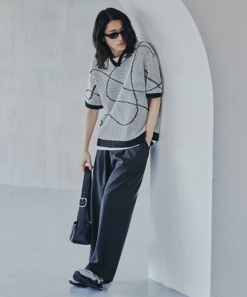 tk.TAKEO KIKUCHI / ティーケー タケオキクチ ニット・セーター | ラインアートニットポロ | 詳細11