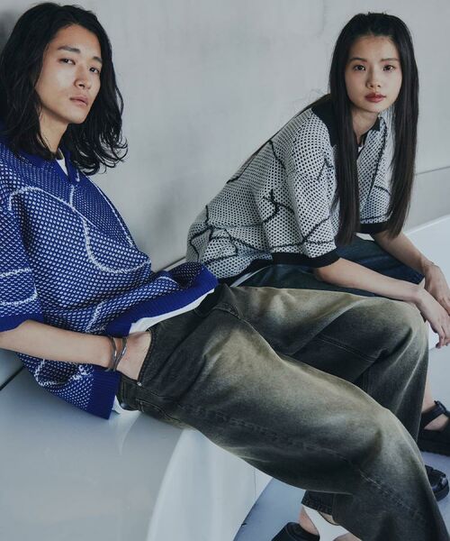 tk.TAKEO KIKUCHI / ティーケー タケオキクチ ニット・セーター | ラインアートニットポロ | 詳細12