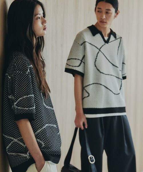 tk.TAKEO KIKUCHI / ティーケー タケオキクチ ニット・セーター | ラインアートニットポロ | 詳細15