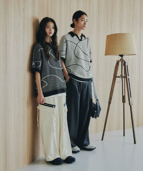 tk.TAKEO KIKUCHI / ティーケー タケオキクチ ニット・セーター | ラインアートニットポロ | 詳細16