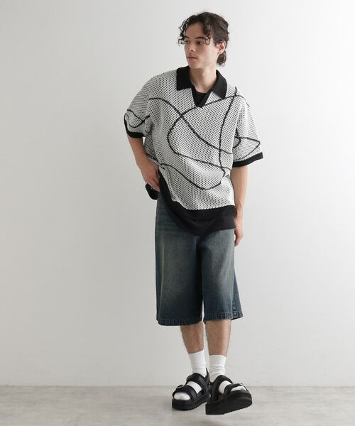 tk.TAKEO KIKUCHI / ティーケー タケオキクチ ニット・セーター | ラインアートニットポロ | 詳細18