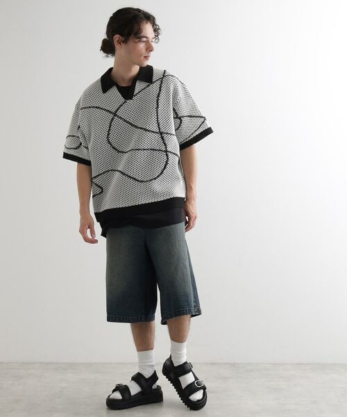 tk.TAKEO KIKUCHI / ティーケー タケオキクチ ニット・セーター | ラインアートニットポロ | 詳細19