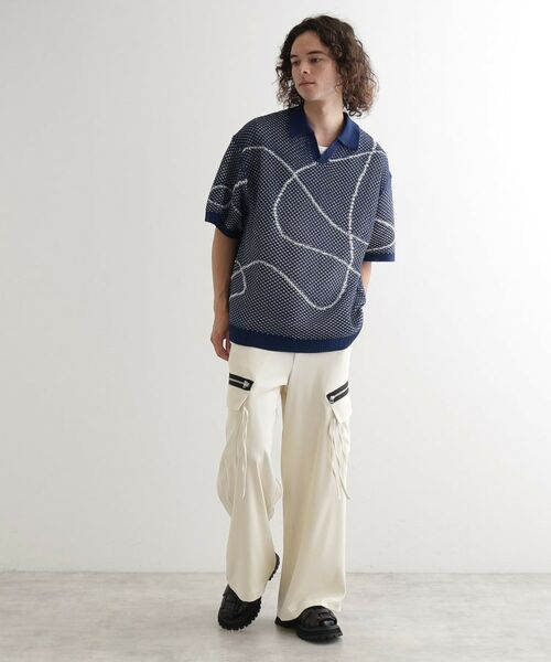 tk.TAKEO KIKUCHI / ティーケー タケオキクチ ニット・セーター | ラインアートニットポロ | 詳細26