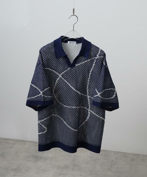 tk.TAKEO KIKUCHI / ティーケー タケオキクチ ニット・セーター | ラインアートニットポロ | 詳細3