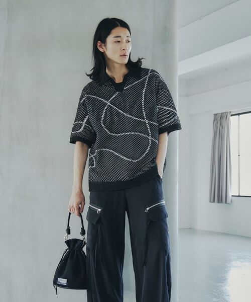 tk.TAKEO KIKUCHI / ティーケー タケオキクチ ニット・セーター | ラインアートニットポロ | 詳細5