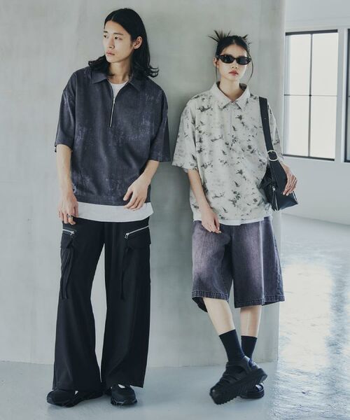 tk.TAKEO KIKUCHI / ティーケー タケオキクチ ポロシャツ | ヴィンテージライクハーフジップポロシャツ | 詳細5