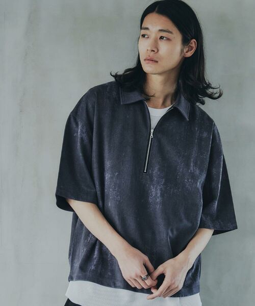 tk.TAKEO KIKUCHI / ティーケー タケオキクチ ポロシャツ | ヴィンテージライクハーフジップポロシャツ | 詳細7