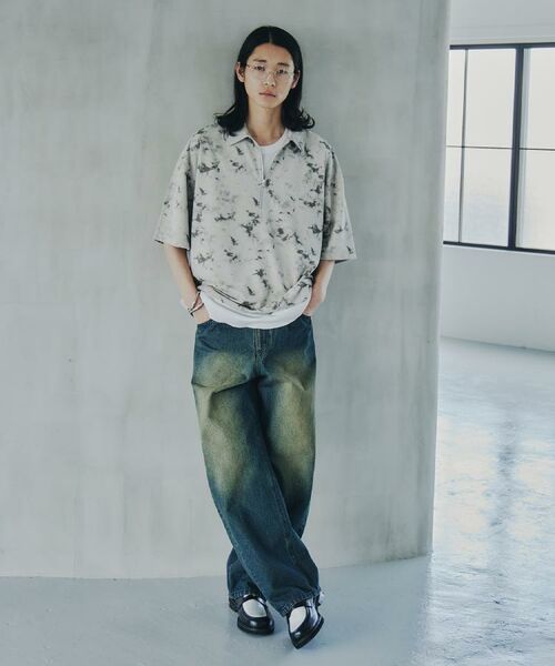 tk.TAKEO KIKUCHI / ティーケー タケオキクチ ポロシャツ | ヴィンテージライクハーフジップポロシャツ | 詳細8