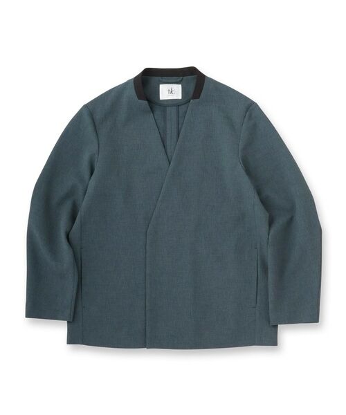 tk.TAKEO KIKUCHI / ティーケー タケオキクチ ノーカラージャケット | 【セットアップ対応】テッククレープノーカラージャケット | 詳細1