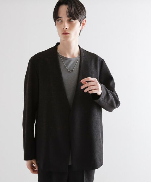 tk.TAKEO KIKUCHI / ティーケー タケオキクチ ノーカラージャケット | 【セットアップ対応】テッククレープノーカラージャケット | 詳細2