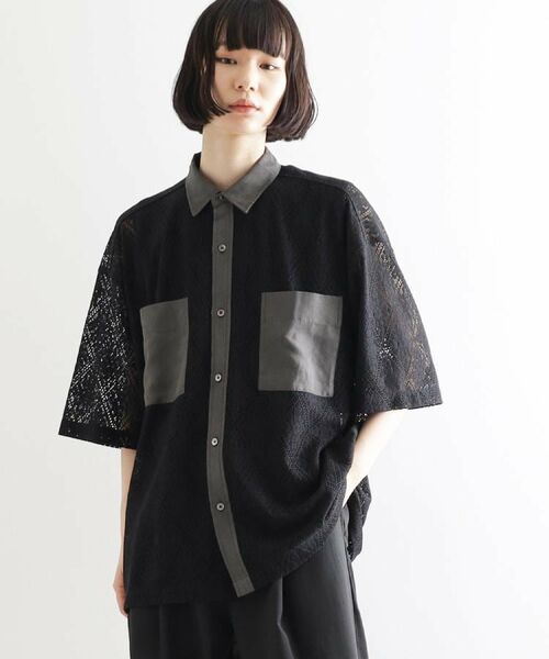 tk.TAKEO KIKUCHI / ティーケー タケオキクチ シャツ・ブラウス | サマースエードコンビレースシャツ | 詳細12