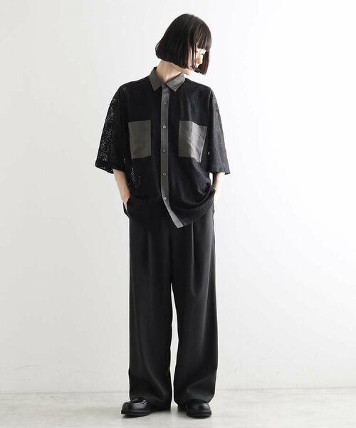 tk.TAKEO KIKUCHI / ティーケー タケオキクチ シャツ・ブラウス | サマースエードコンビレースシャツ | 詳細13