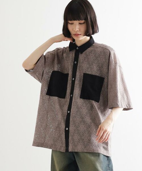tk.TAKEO KIKUCHI / ティーケー タケオキクチ シャツ・ブラウス | サマースエードコンビレースシャツ | 詳細18