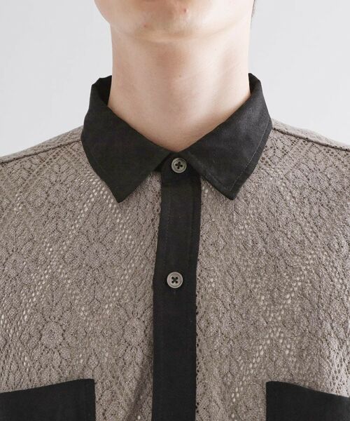 tk.TAKEO KIKUCHI / ティーケー タケオキクチ シャツ・ブラウス | サマースエードコンビレースシャツ | 詳細23