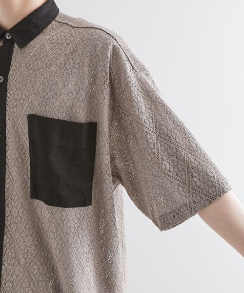 tk.TAKEO KIKUCHI / ティーケー タケオキクチ シャツ・ブラウス | サマースエードコンビレースシャツ | 詳細24