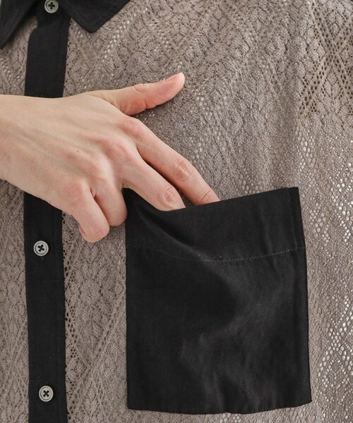 tk.TAKEO KIKUCHI / ティーケー タケオキクチ シャツ・ブラウス | サマースエードコンビレースシャツ | 詳細25