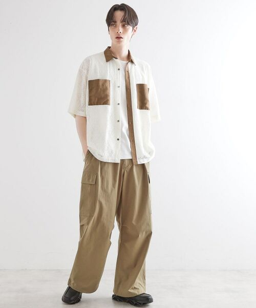 tk.TAKEO KIKUCHI / ティーケー タケオキクチ シャツ・ブラウス | サマースエードコンビレースシャツ | 詳細3