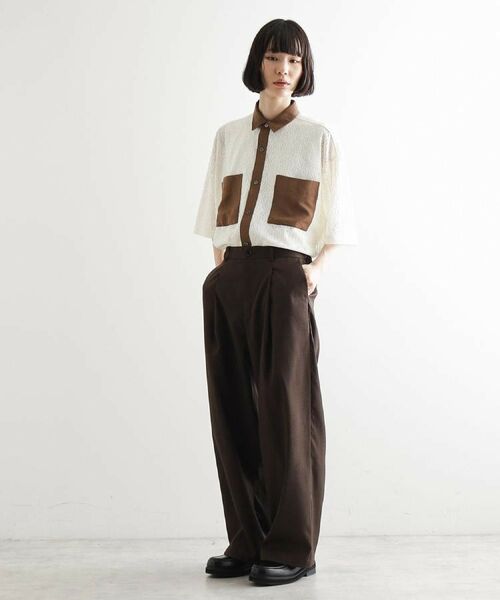 tk.TAKEO KIKUCHI / ティーケー タケオキクチ シャツ・ブラウス | サマースエードコンビレースシャツ | 詳細7