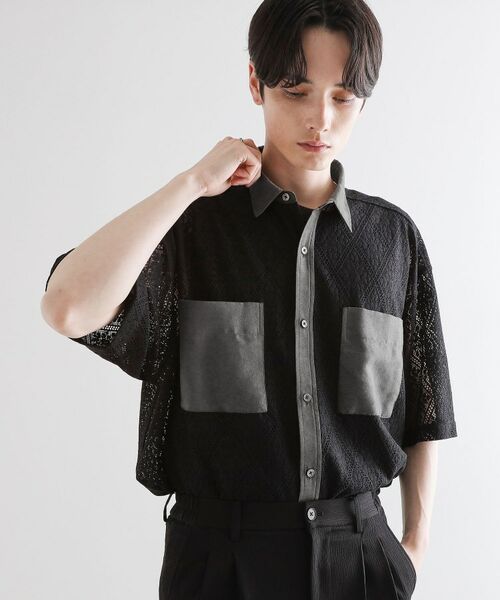 tk.TAKEO KIKUCHI / ティーケー タケオキクチ シャツ・ブラウス | サマースエードコンビレースシャツ | 詳細8