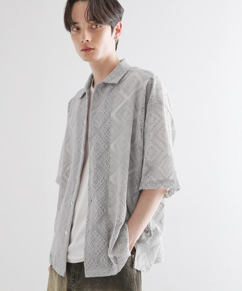 tk.TAKEO KIKUCHI / ティーケー タケオキクチ シャツ・ブラウス | 片染めレースシャツ | 詳細2