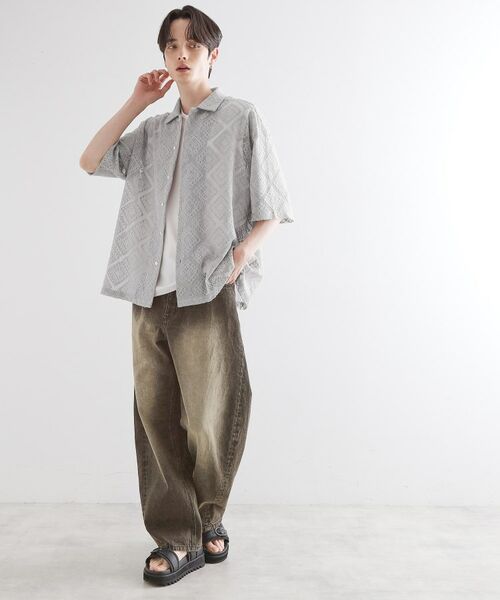 tk.TAKEO KIKUCHI / ティーケー タケオキクチ シャツ・ブラウス | 片染めレースシャツ | 詳細3