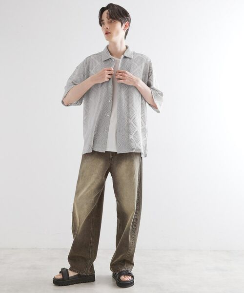 tk.TAKEO KIKUCHI / ティーケー タケオキクチ シャツ・ブラウス | 片染めレースシャツ | 詳細4