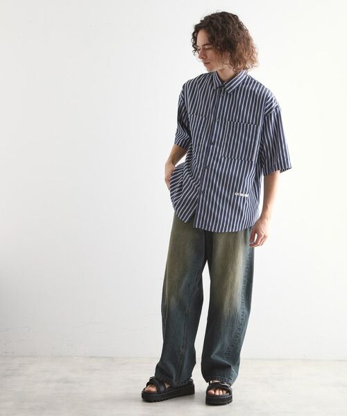 tk.TAKEO KIKUCHI / ティーケー タケオキクチ シャツ・ブラウス | ストライプ刺繍シャツ | 詳細4