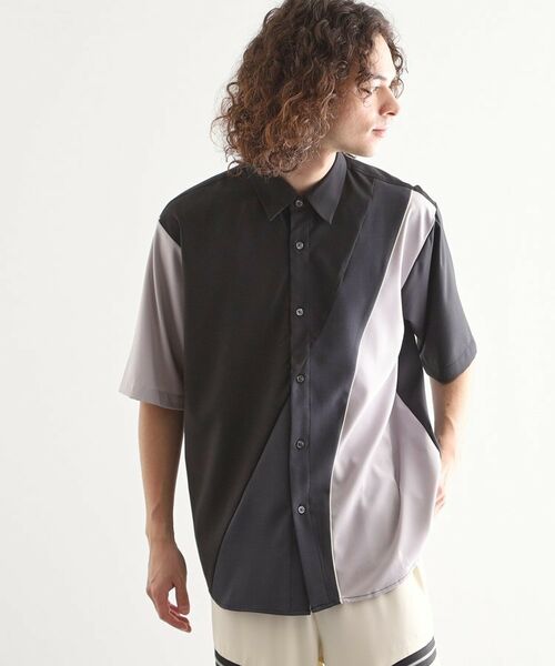 tk.TAKEO KIKUCHI / ティーケー タケオキクチ シャツ・ブラウス | カーブスイッチシャツ(ブラック(519))