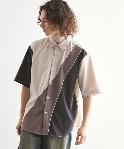 tk.TAKEO KIKUCHI / ティーケー タケオキクチ シャツ・ブラウス | カーブスイッチシャツ(グレージュ(550))