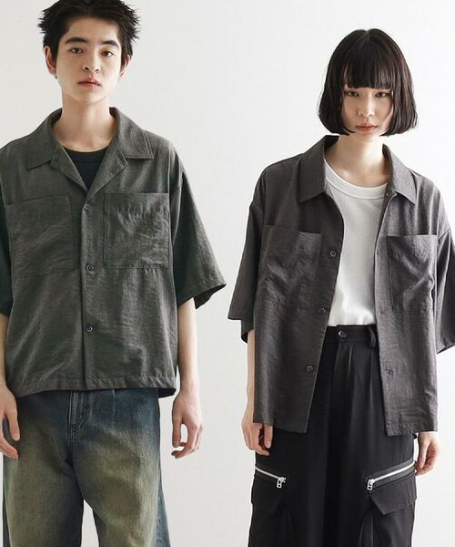 tk.TAKEO KIKUCHI / ティーケー タケオキクチ シャツ・ブラウス | ヴィンテージライククロップドシャツ | 詳細5