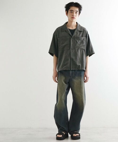 tk.TAKEO KIKUCHI / ティーケー タケオキクチ シャツ・ブラウス | ヴィンテージライククロップドシャツ | 詳細7