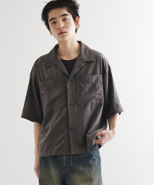 tk. TAKEO KIKUCHI/ティーケー タケオキクチ ビンテージライククロップドシャツ チャコールグレー(014) 03(L) tk. TAKEO KIKUCHI/ティーケー タケオキクチ ビンテージライククロップドシャツ チャコールグレー(014) 03(L)