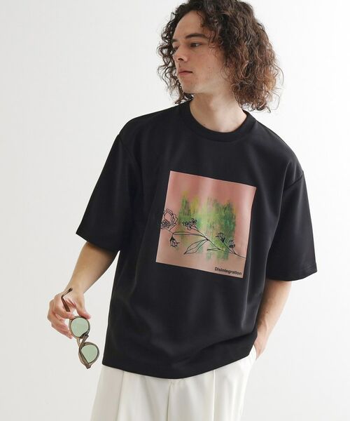 tk. TAKEO KIKUCHI/ティーケー タケオキクチ フラワー刺繍アブストカットソー ブラック(019) 02(M) tk. TAKEO KIKUCHI/ティーケー タケオキクチ フラワー刺繍アブストカットソー ブラック(019) 02(M)