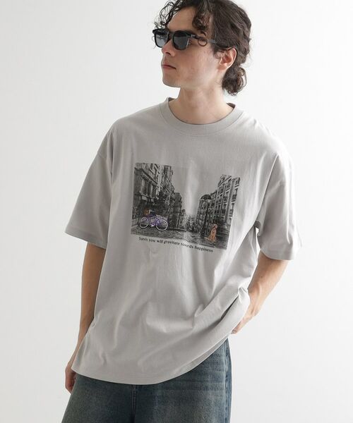tk. TAKEO KIKUCHI/ティーケー タケオキクチ フォトプリント刺繍Tシャツ グレー(012) 03(L) tk. TAKEO KIKUCHI/ティーケー タケオキクチ フォトプリント刺繍Tシャツ グレー(012) 03(L)