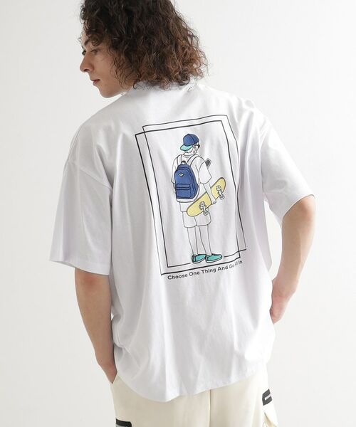 tk. TAKEO KIKUCHI/ティーケー タケオキクチ バックスケート刺繍T-Shirt ホワイト(001) 02(M) tk. TAKEO KIKUCHI/ティーケー タケオキクチ バックスケート刺繍T-Shirt ホワイト(001) 02(M)