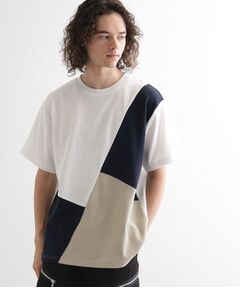 tk.TAKEO KIKUCHI / ティーケー タケオキクチ カットソー | フクレジャカードナナメ切替えカットソー