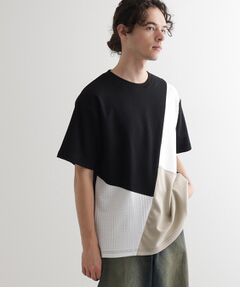 tk.TAKEO KIKUCHI / ティーケー タケオキクチ カットソー | フクレジャカードナナメ切替えカットソー