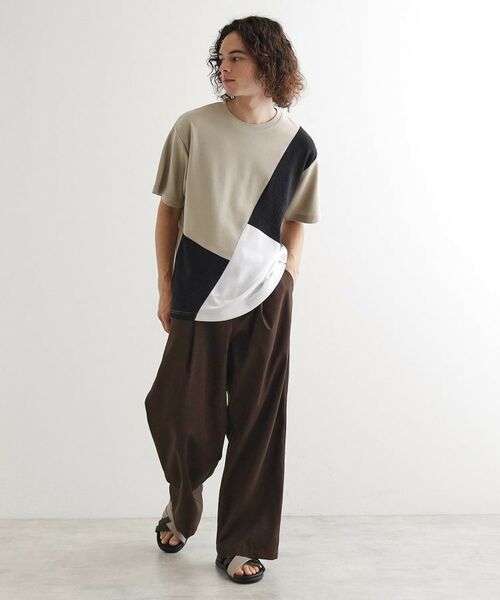 tk.TAKEO KIKUCHI / ティーケー タケオキクチ カットソー | フクレジャカードナナメ切替えカットソー | 詳細11