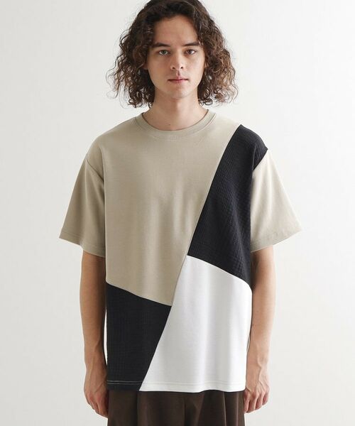 tk.TAKEO KIKUCHI / ティーケー タケオキクチ カットソー | フクレジャカードナナメ切替えカットソー | 詳細13