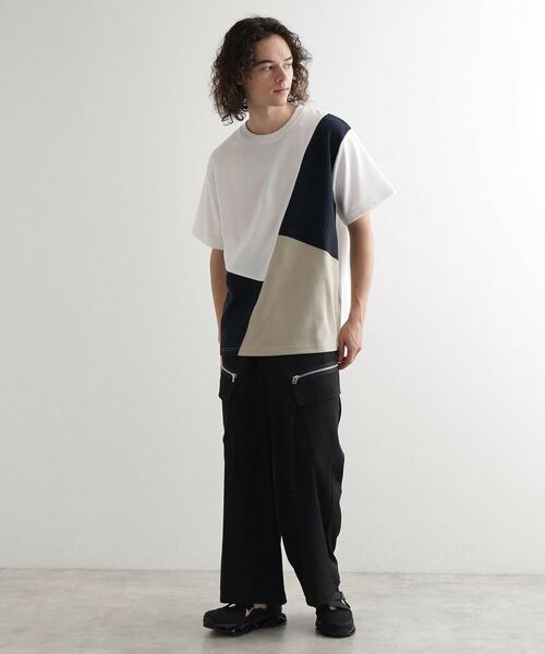 tk.TAKEO KIKUCHI / ティーケー タケオキクチ カットソー | フクレジャカードナナメ切替えカットソー | 詳細2