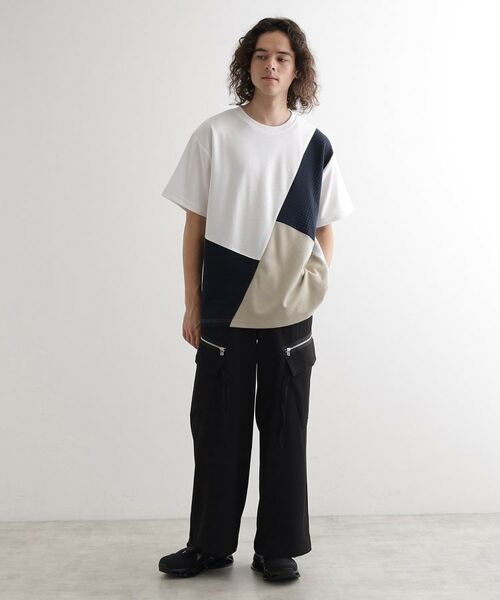 tk.TAKEO KIKUCHI / ティーケー タケオキクチ カットソー | フクレジャカードナナメ切替えカットソー | 詳細3