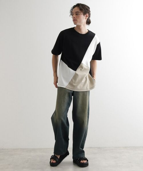 tk.TAKEO KIKUCHI / ティーケー タケオキクチ カットソー | フクレジャカードナナメ切替えカットソー | 詳細7