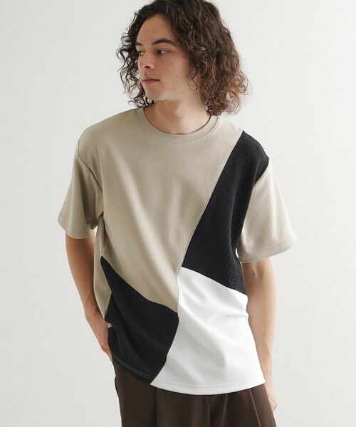 tk.TAKEO KIKUCHI / ティーケー タケオキクチ カットソー | フクレジャカードナナメ切替えカットソー | 詳細9