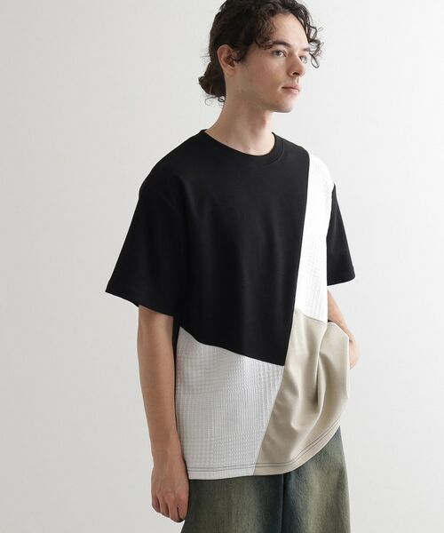 tk. TAKEO KIKUCHI/ティーケー タケオキクチ フクレジャカードナナメ切替えカットソー ブラック(519) 02(M) tk. TAKEO KIKUCHI/ティーケー タケオキクチ フクレジャカードナナメ切替えカットソー ブラック(519) 02(M)