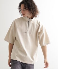 tk.TAKEO KIKUCHI / ティーケー タケオキクチ カットソー | ポンチスエードハーフジップカットソー