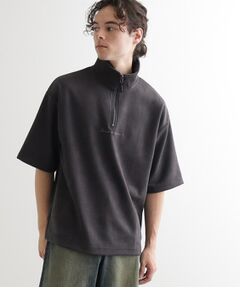 tk.TAKEO KIKUCHI / ティーケー タケオキクチ カットソー | ポンチスエードハーフジップカットソー