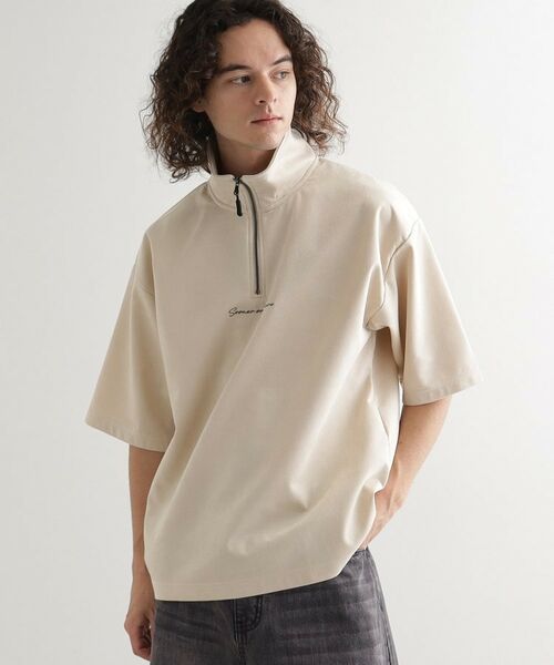 tk.TAKEO KIKUCHI / ティーケー タケオキクチ カットソー | ポンチスエードハーフジップカットソー | 詳細1