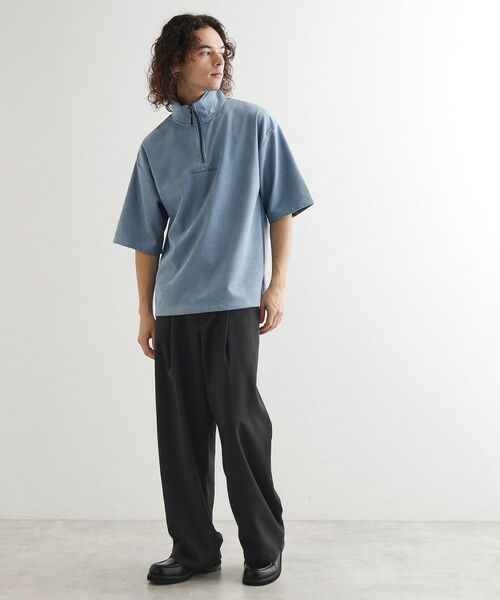 tk.TAKEO KIKUCHI / ティーケー タケオキクチ カットソー | ポンチスエードハーフジップカットソー | 詳細11