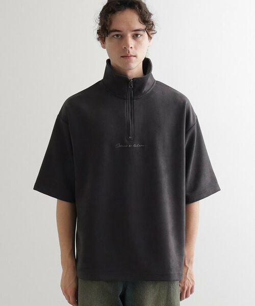 tk.TAKEO KIKUCHI / ティーケー タケオキクチ カットソー | ポンチスエードハーフジップカットソー | 詳細13