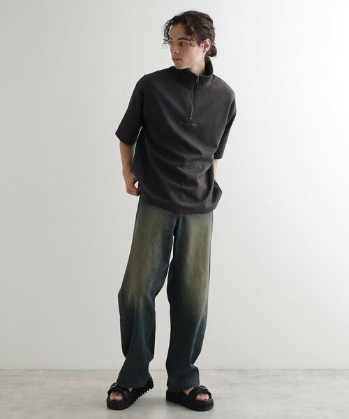tk.TAKEO KIKUCHI / ティーケー タケオキクチ カットソー | ポンチスエードハーフジップカットソー | 詳細6